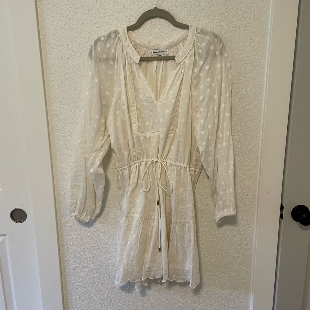 Jessie Embellished Dot Mini Dress in White